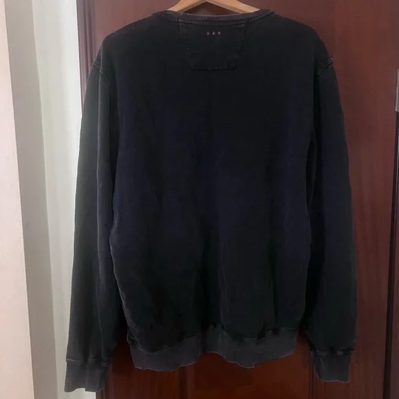 John Varvatos Black Sweatshirt with Red Graphic and White Paint Splatter - Picture 3 of 3